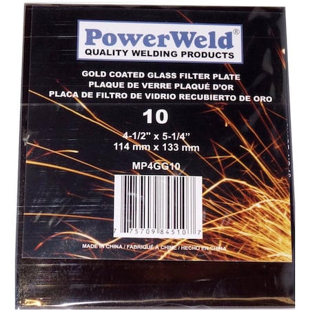 Powerweld Gold Glass Filter Plate, 4-1/2 x 5-1/4, Shade No 11 MP4GG11